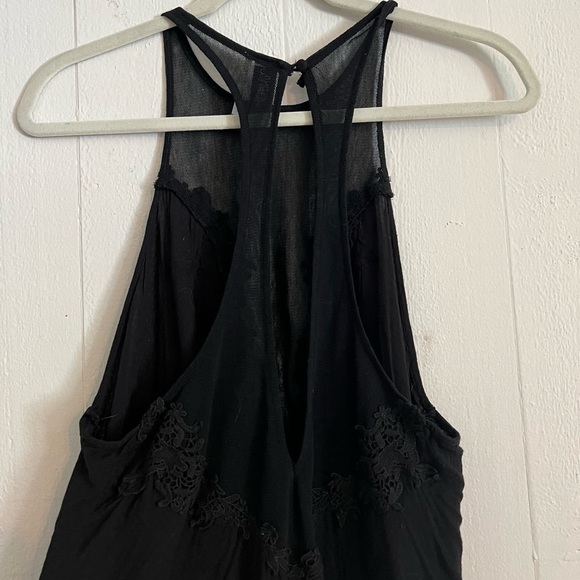 Urban Outfitters sheer black slip romper with lace floral detailing - Picture 4 of 4